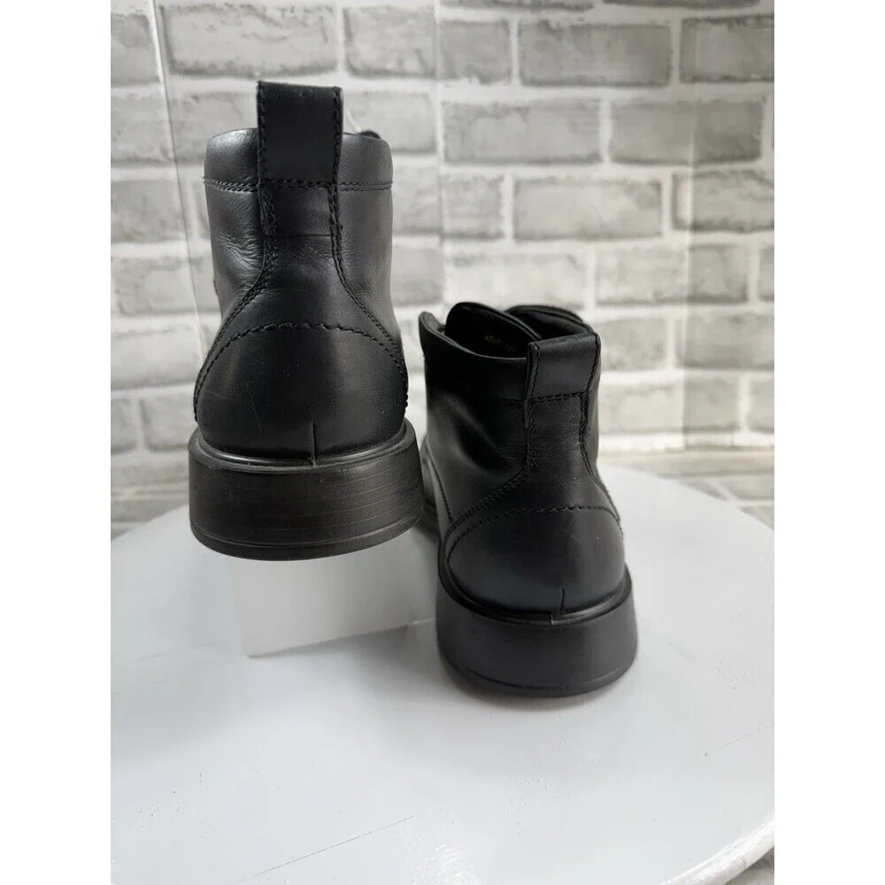 Ecco Gore-Tex Leather Chukka Ankle Boots Lace Up Black Men's EU 45 US 11/11.5